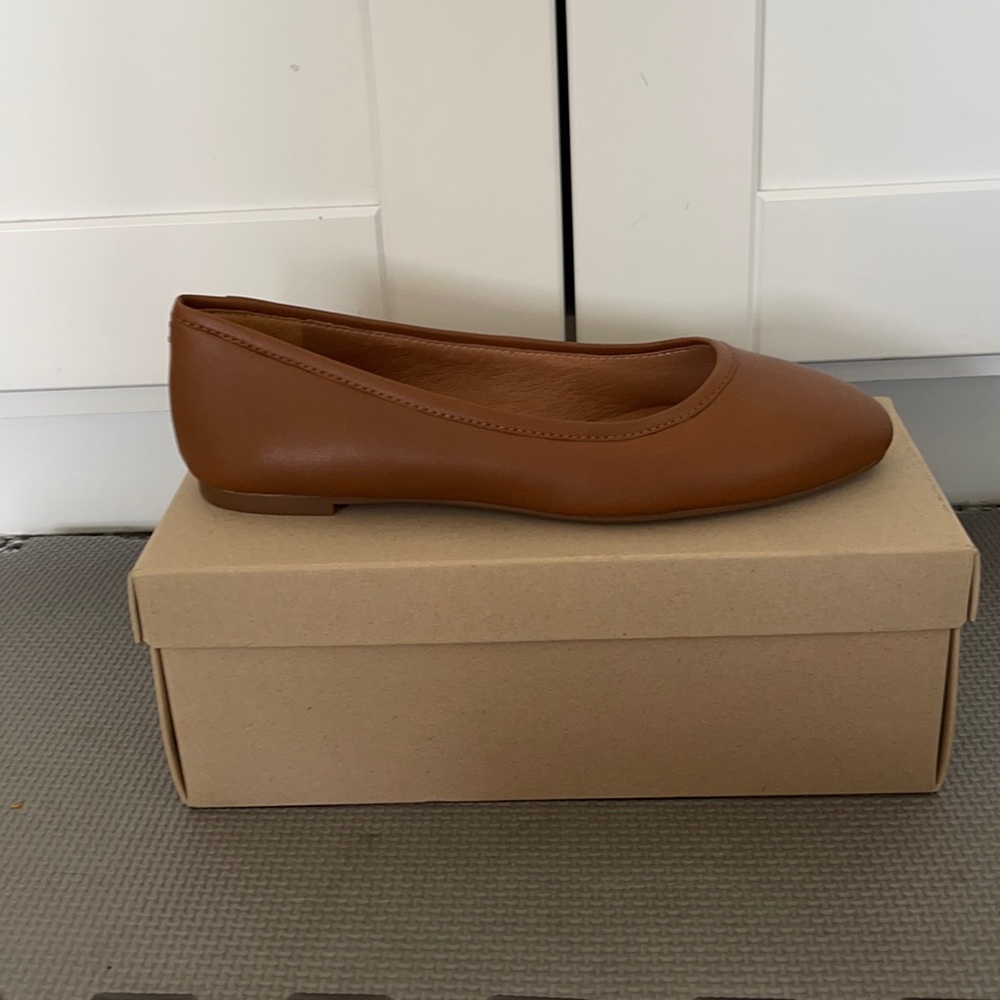 Brand new Madewell brown leather ballet flats